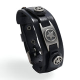 Bracelet en cuir, trio d'étoiles, pour homme, modèle Falcon - La Boutique du Bracelet