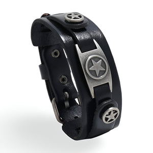 Bracelet en cuir, trio d'étoiles, pour homme, modèle Falcon - La Boutique du Bracelet