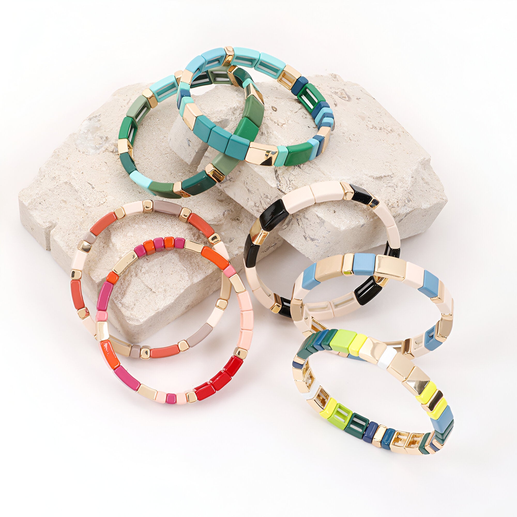 Bracelet en émail, aux couleurs vivifiantes, pour femme, modèle Calypso - La Boutique du Bracelet