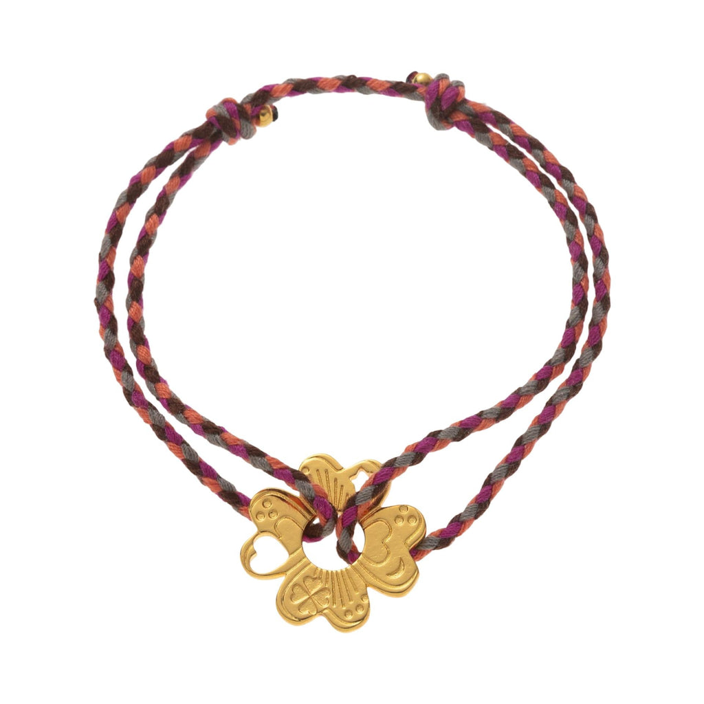 Pulsera de hilo trenzado, medallón dorado brillante, joya delicada para acompañar su estilo a diario, modelo Sumia