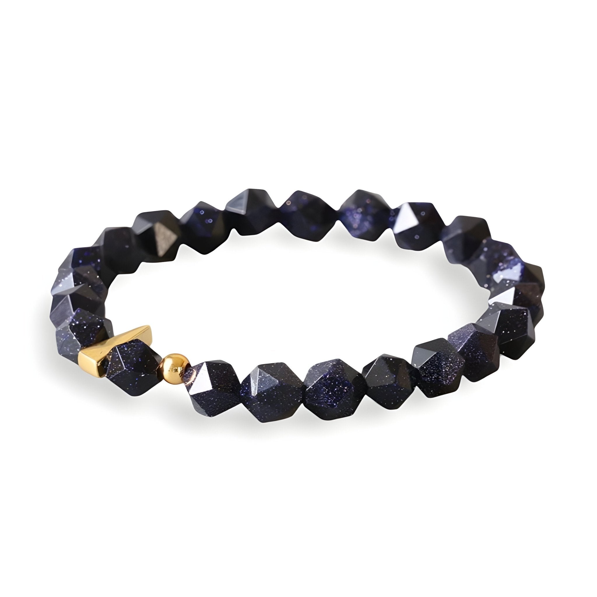 Bracelet en grès bleu, relaxant et soulageant, mixte, modèle Edo - La Boutique du Bracelet