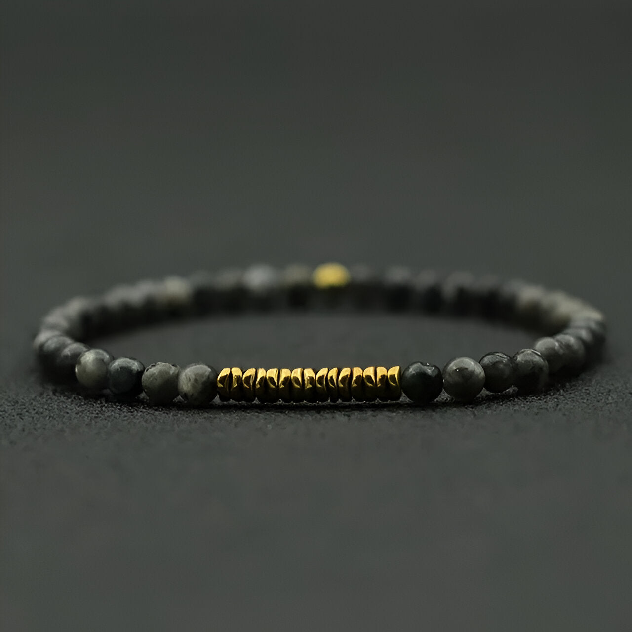 Bracelet en hématite et pierres naturelles, fin, pour homme, modèle Francesco - La Boutique du Bracelet