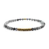 Bracelet en hématite et pierres naturelles, fin, pour homme, modèle Francesco - La Boutique du Bracelet