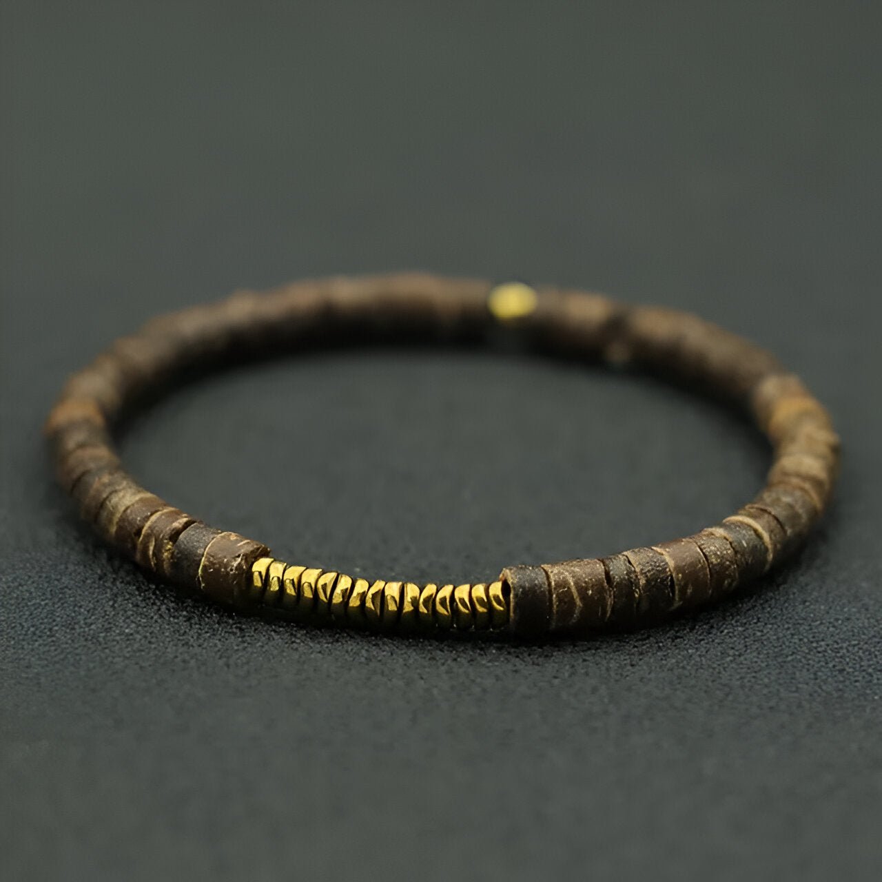 Bracelet en hématite et pierres naturelles, fin, pour homme, modèle Francesco - La Boutique du Bracelet