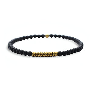Bracelet en hématite et pierres naturelles, fin, pour homme, modèle Francesco - La Boutique du Bracelet