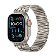 Bracelet Apple Watch en maille métallique épaisse argentée, style moderne et ajustable, modèle Lantin.