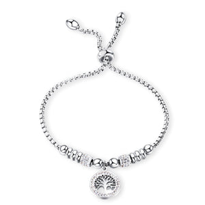 Bracelet en maille pour femme, arbre de vie, en titane et zircon synthétique, modèle Odile - La Boutique du Bracelet