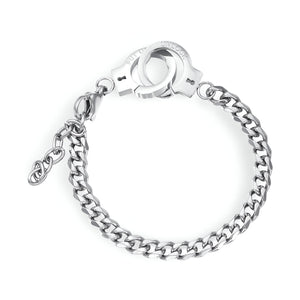 Bracelet en maille pour femme, style menotte, en acier inoxydable, modèle Emilie - La Boutique du Bracelet