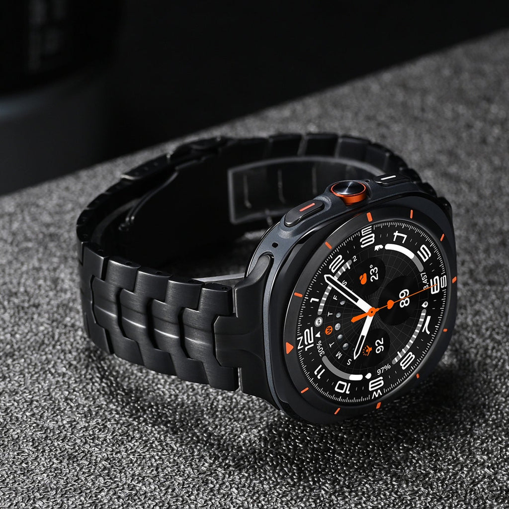 Bracelet en métal renforcé haute technologie, pour montre connectée, fermoir papillon, pour Samsung Galaxy Watch Ultra, modèle Despo - La Boutique du Bracelet