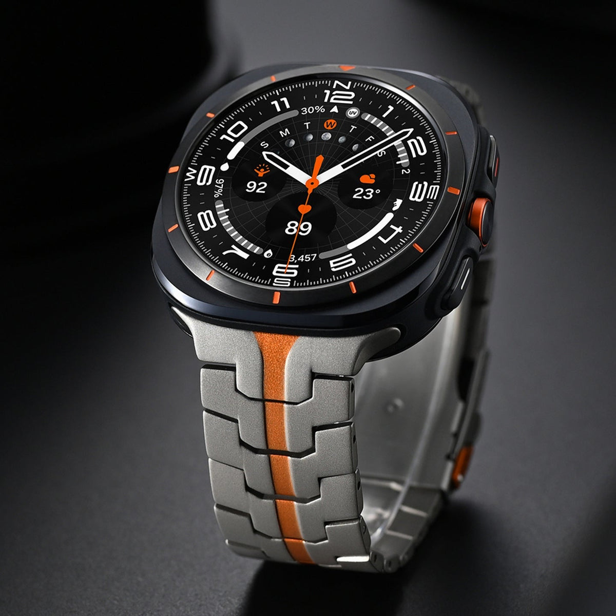 Bracelet en métal renforcé haute technologie, pour montre connectée, fermoir papillon, pour Samsung Galaxy Watch Ultra, modèle Despo - La Boutique du Bracelet