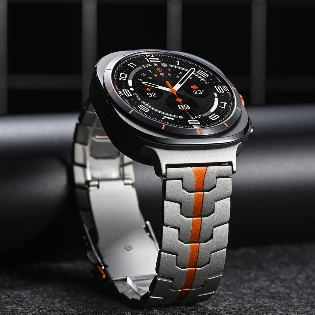 Bracelet en métal renforcé haute technologie, pour montre connectée, fermoir papillon, pour Samsung Galaxy Watch Ultra, modèle Despo - La Boutique du Bracelet