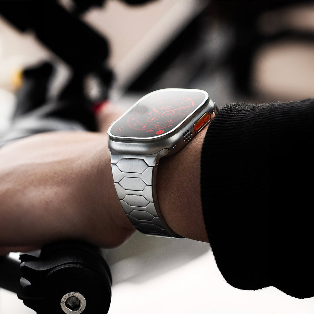 Bracelet en métal solide haute technologie, luxe, ajustable facilement, pour Apple Watch, modèle Rookie - La Boutique du Bracelet