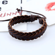 Bracelet torsadé en microfibre marron foncé avec cordon réglable style mixte Maya.