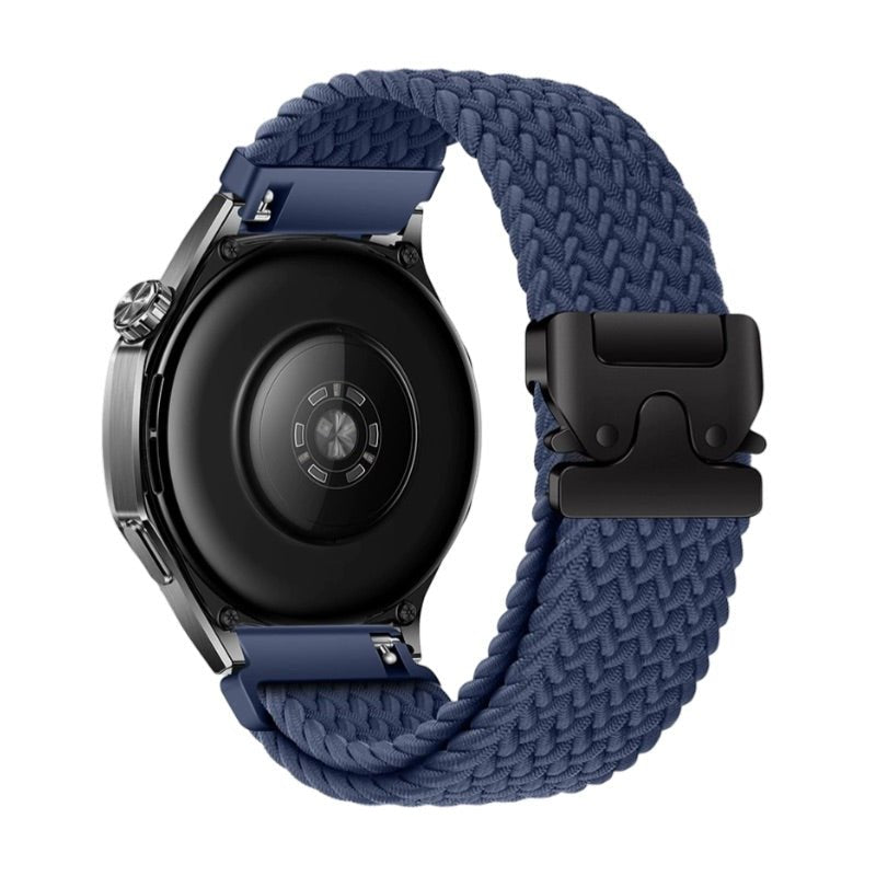 Bracelet nylon tissé bleu marine avec boucle noire tactique pour Huawei Watch.