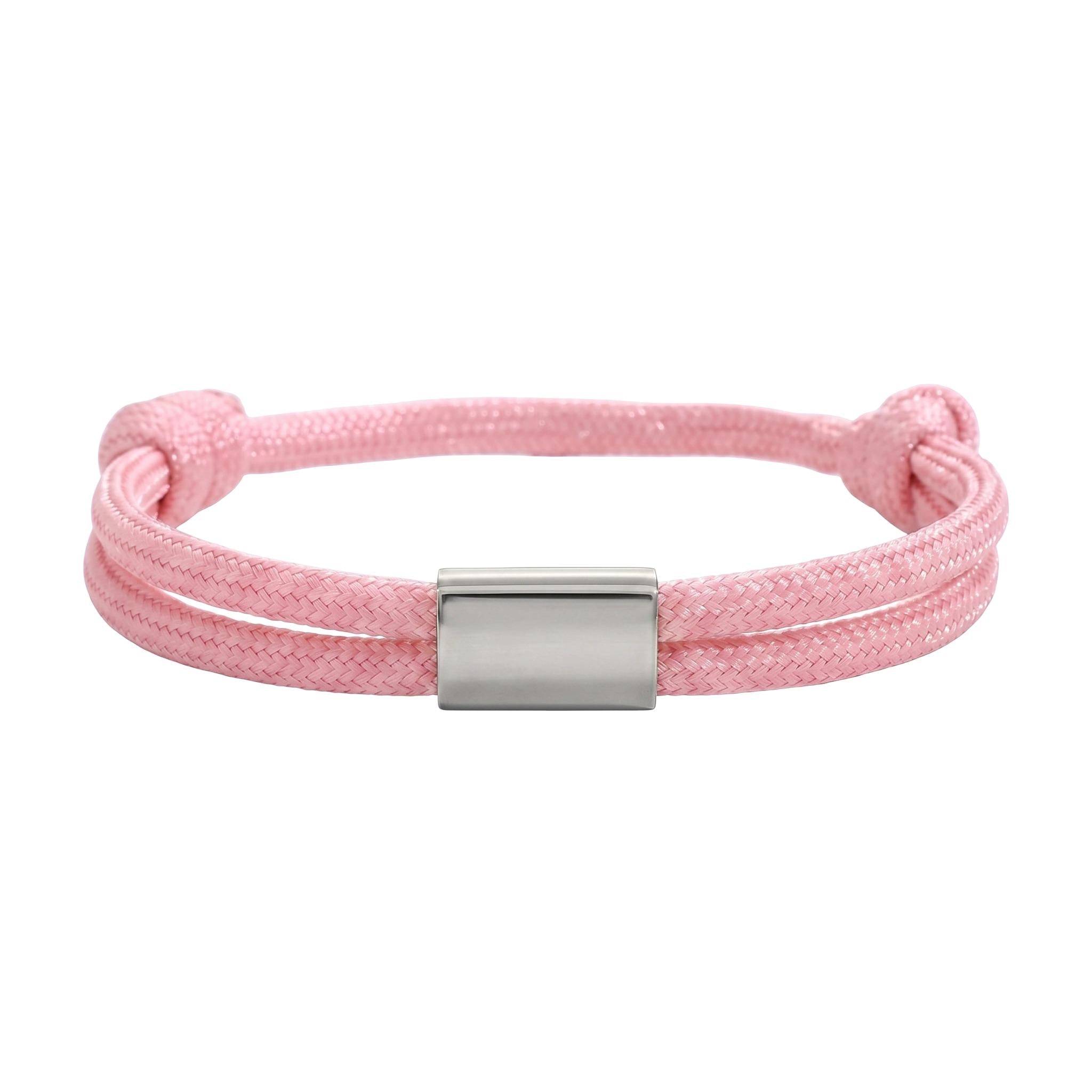Bracelet en nylon tressé, plaque en acier inoxydable personnalisable, bijou ajustable, idée cadeau facile homme et femme, modèle Veyron