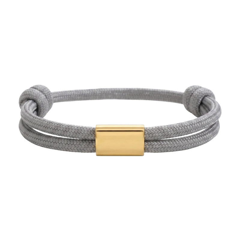 Bracelet en nylon tressé, plaque en acier inoxydable personnalisable, bijou ajustable, idée cadeau facile homme et femme, modèle Veyron
