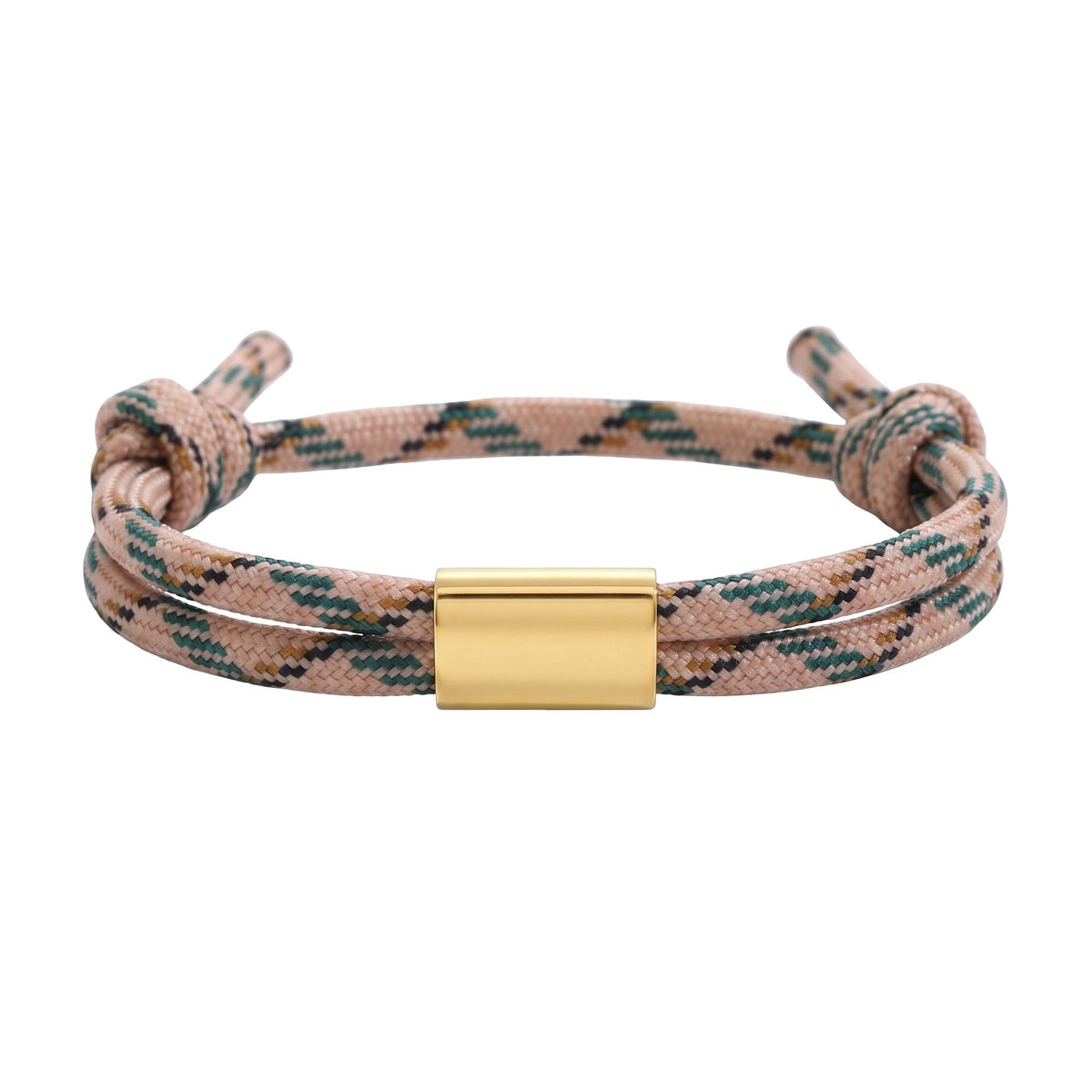 Customizable paracord bracelet, engravable stainless steel plate, adjustable, Veyron model