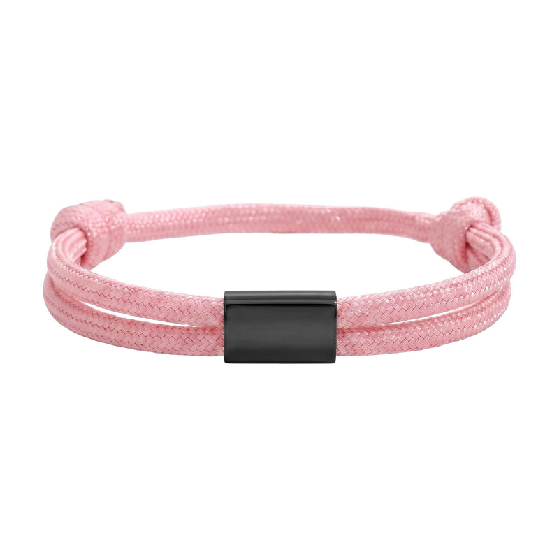 Bracelet en nylon tressé, plaque en acier inoxydable personnalisable, bijou ajustable, idée cadeau facile homme et femme, modèle Veyron