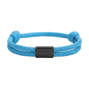 Bracelet en nylon tressé, plaque en acier inoxydable personnalisable, bijou ajustable, idée cadeau facile homme et femme, modèle Veyron