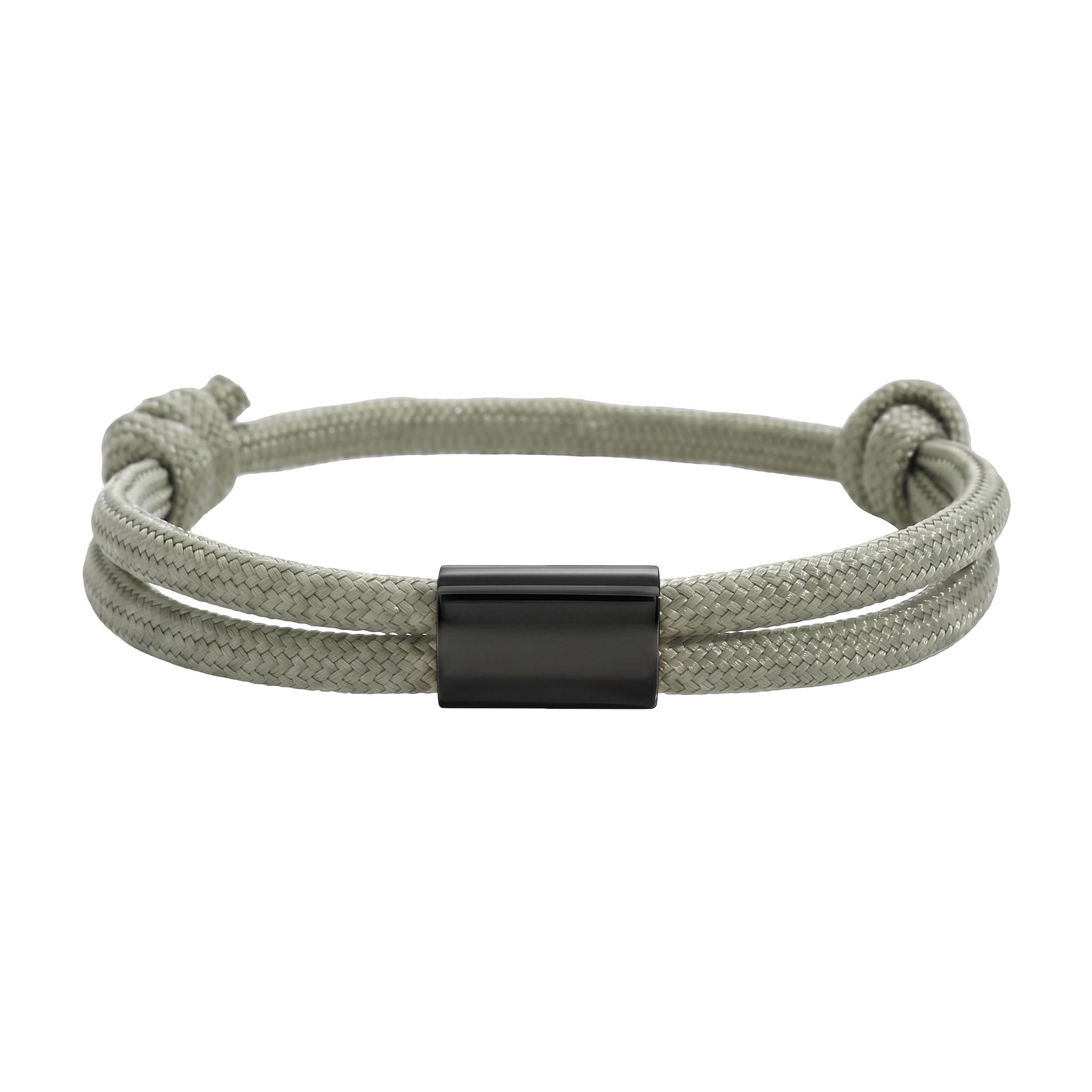 Bracelet en nylon tressé, plaque en acier inoxydable personnalisable, bijou ajustable, idée cadeau facile homme et femme, modèle Veyron