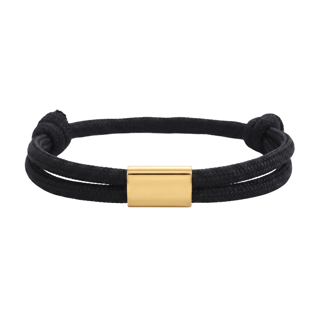 Bracelet en nylon tressé, plaque en acier inoxydable personnalisable, bijou ajustable, idée cadeau facile homme et femme, modèle Veyron