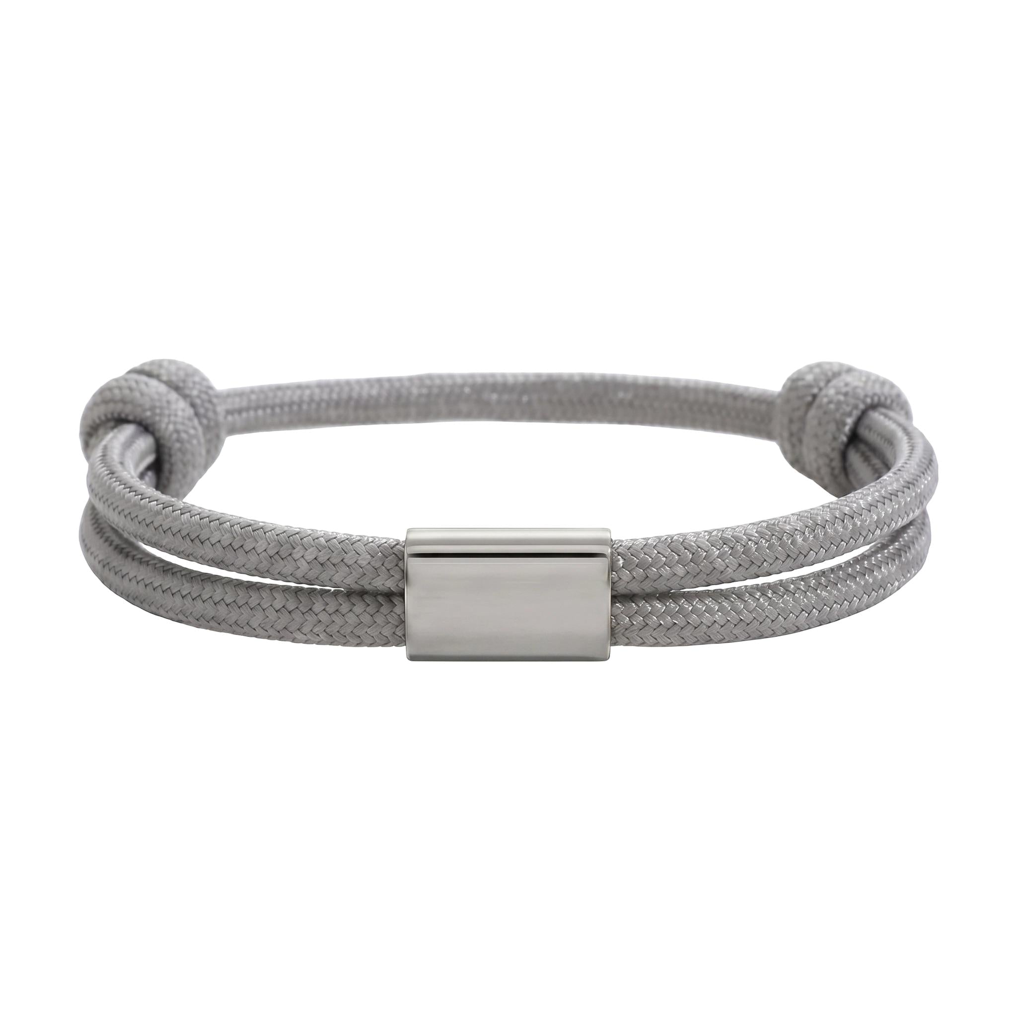 Bracelet en nylon tressé, plaque en acier inoxydable personnalisable, bijou ajustable, idée cadeau facile homme et femme, modèle Veyron