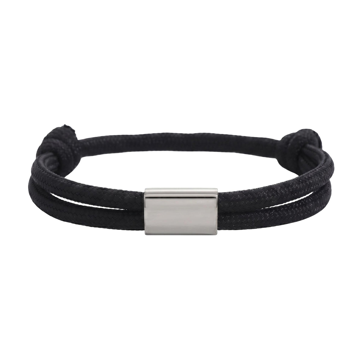 Customizable paracord bracelet, engravable stainless steel plate, adjustable, Veyron model