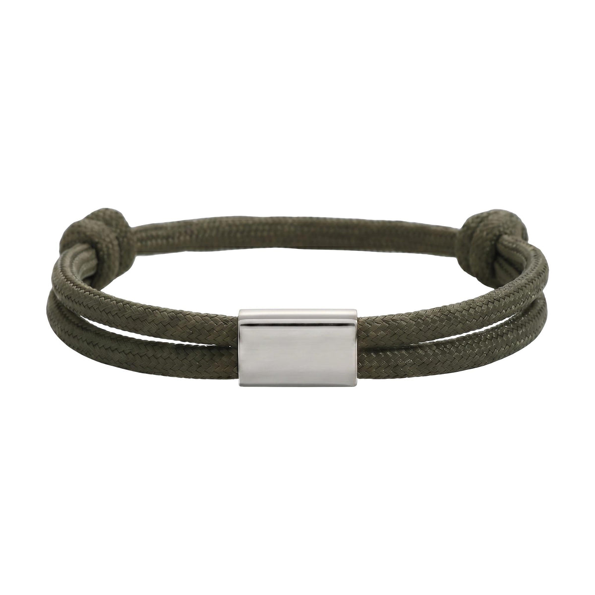 Customizable paracord bracelet, engravable stainless steel plate, adjustable, Veyron model