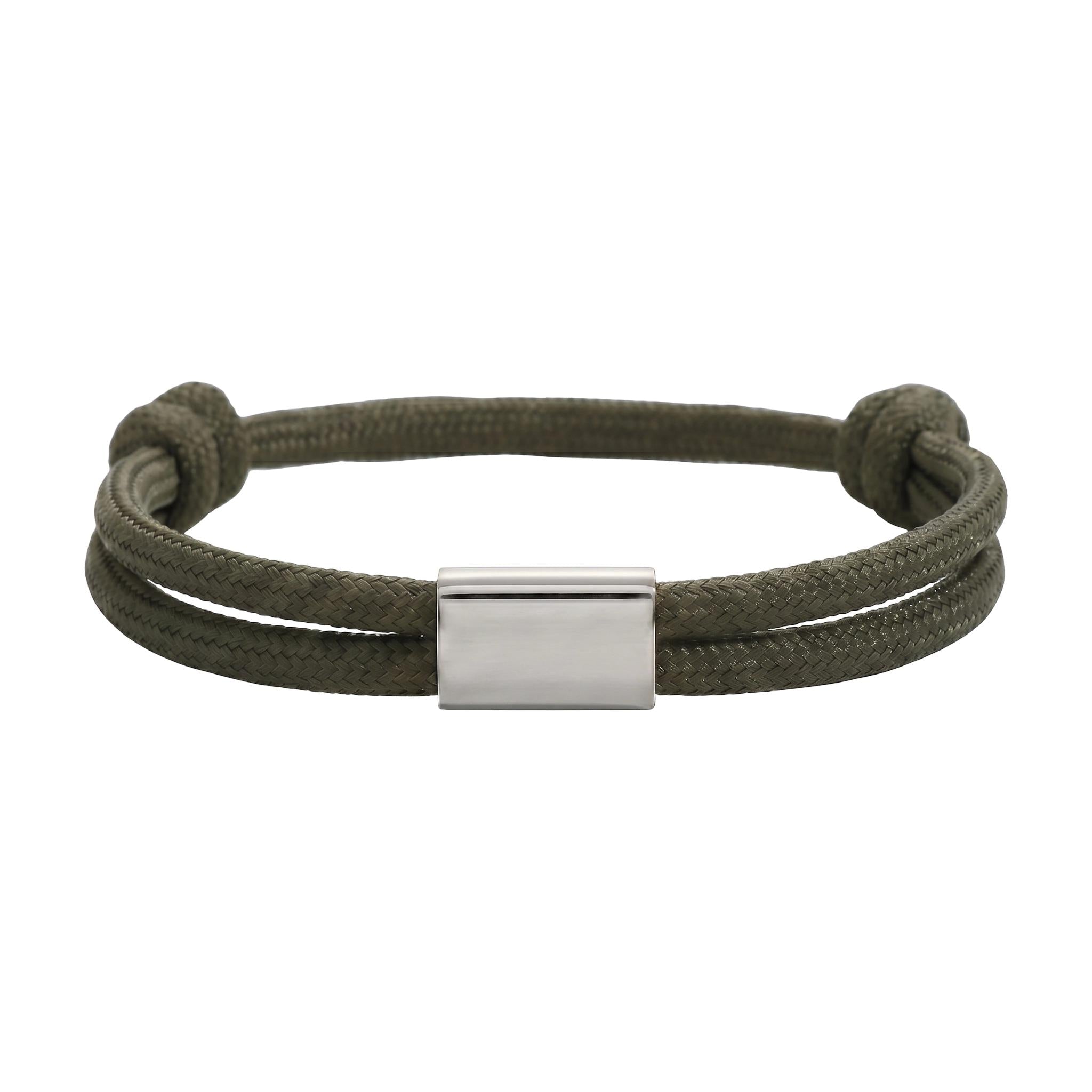 Bracelet en nylon tressé, plaque en acier inoxydable personnalisable, bijou ajustable, idée cadeau facile homme et femme, modèle Veyron