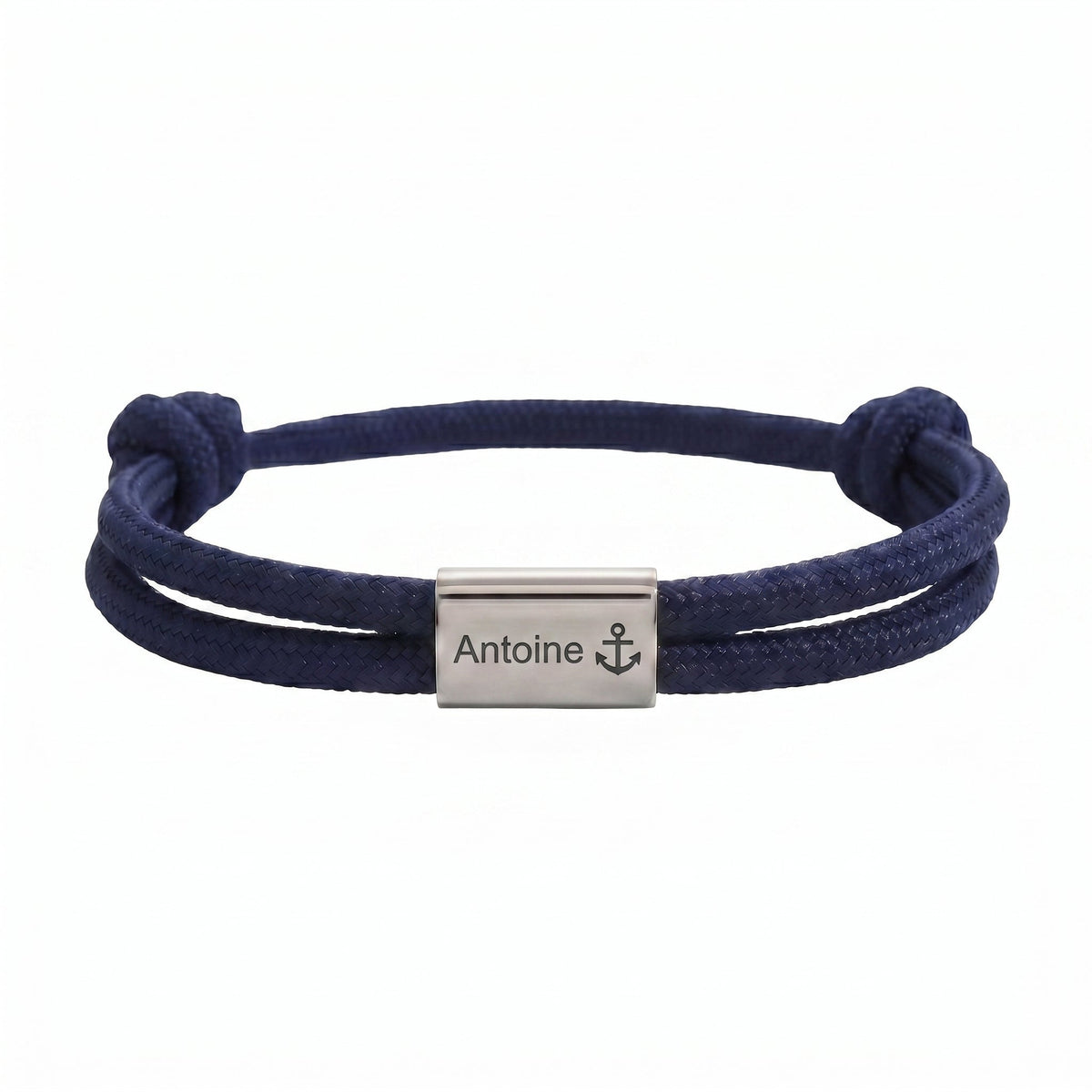 Customizable paracord bracelet, engravable stainless steel plate, adjustable, Veyron model