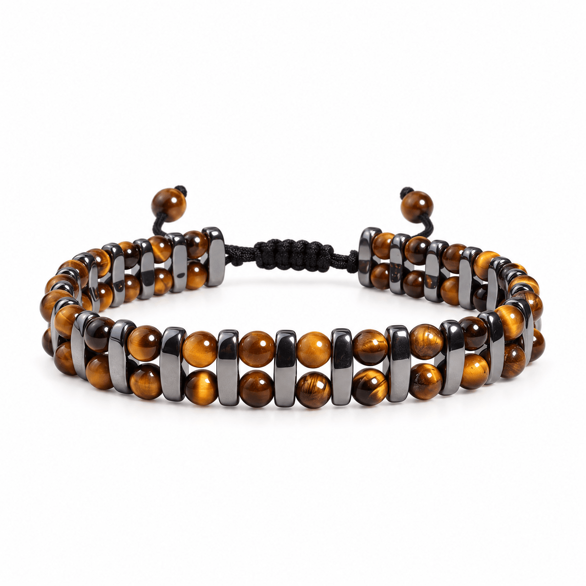 Packshot studio bracelet Diaz Oeil de tigre, vue de face sur fond blanc.