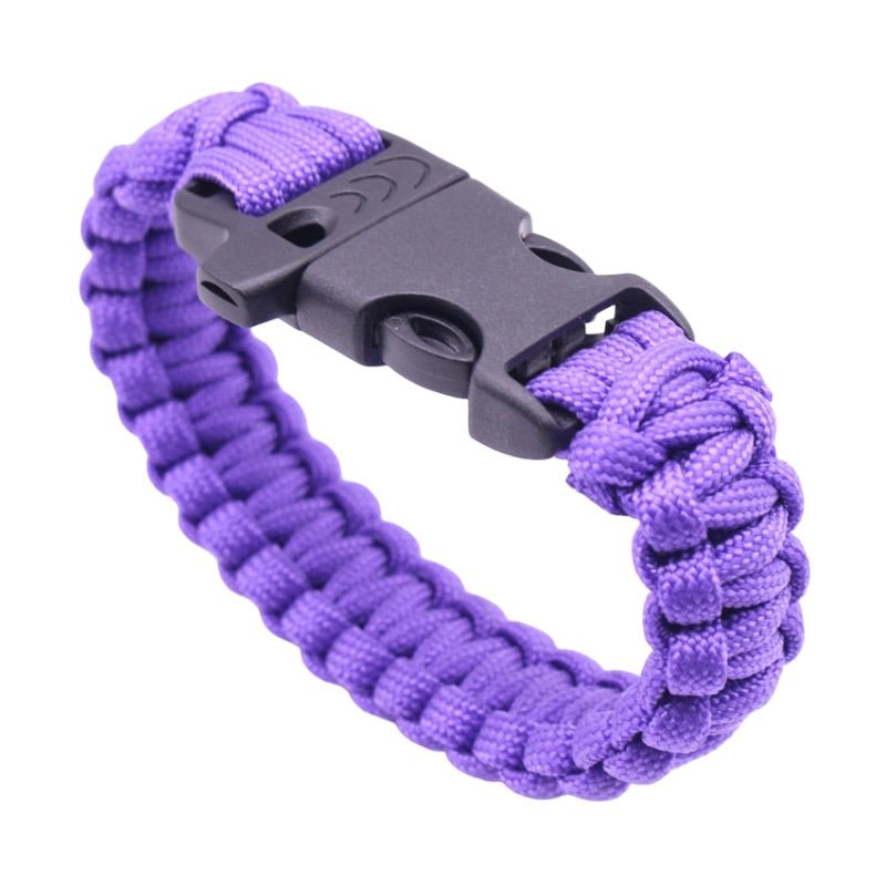 Bracelet en paracorde, bracelet de survie pour randonnée et aventure, sifflet intégré, modèle Norris - La Boutique du Bracelet