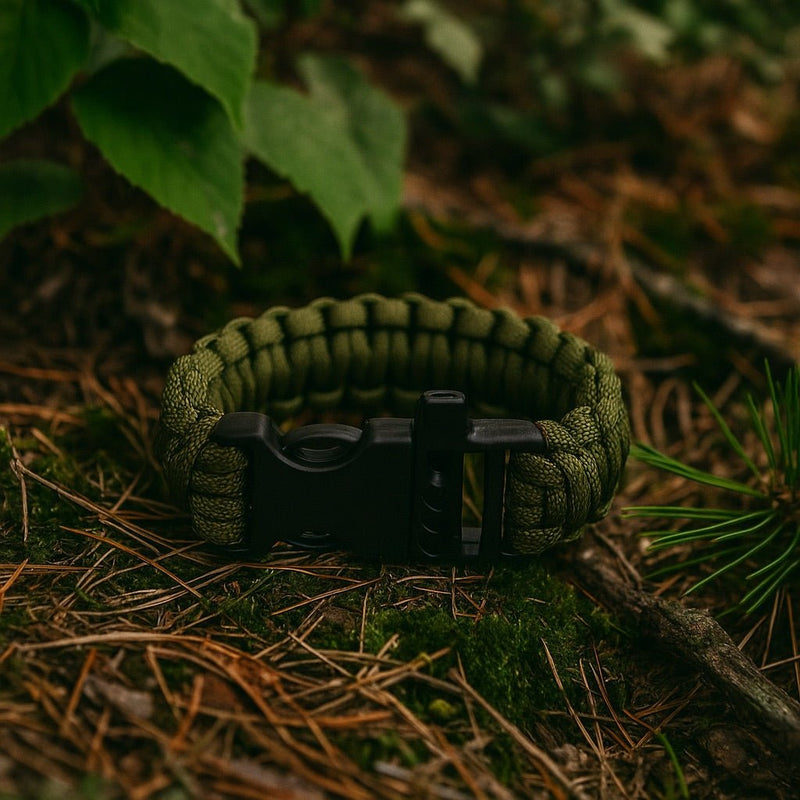 Bracelet en paracorde, bracelet de survie pour randonnée et aventure, sifflet intégré, modèle Norris - La Boutique du Bracelet