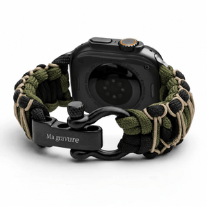 Bracciale in paracord SURVIVOR ed EXPLORATEUR, ultra tecnico e impermeabile, per Apple Watch, regolabile, modello Bakari