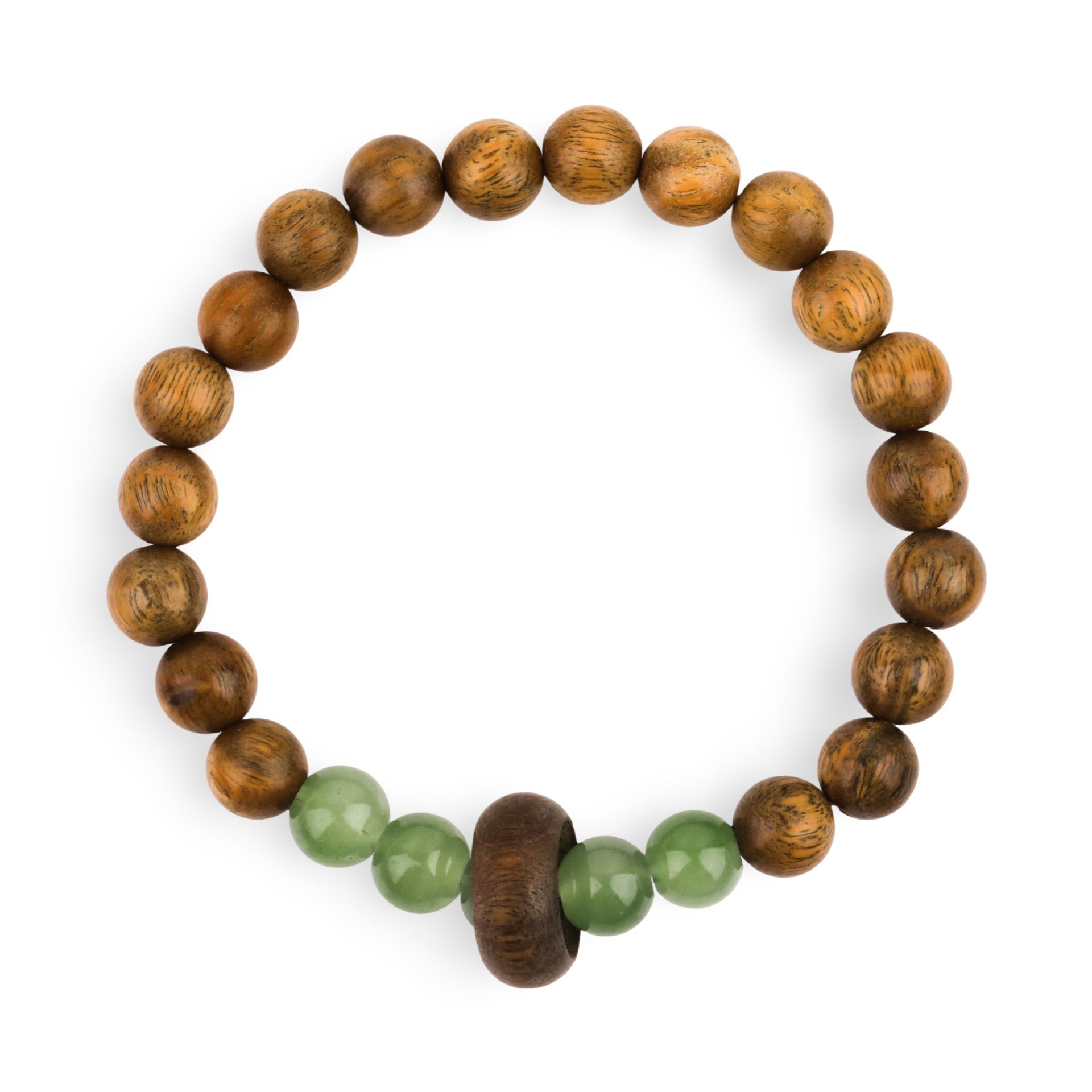 Bracelet en perle de bois pour femme, perles de verre, modèle Mae - La Boutique du Bracelet