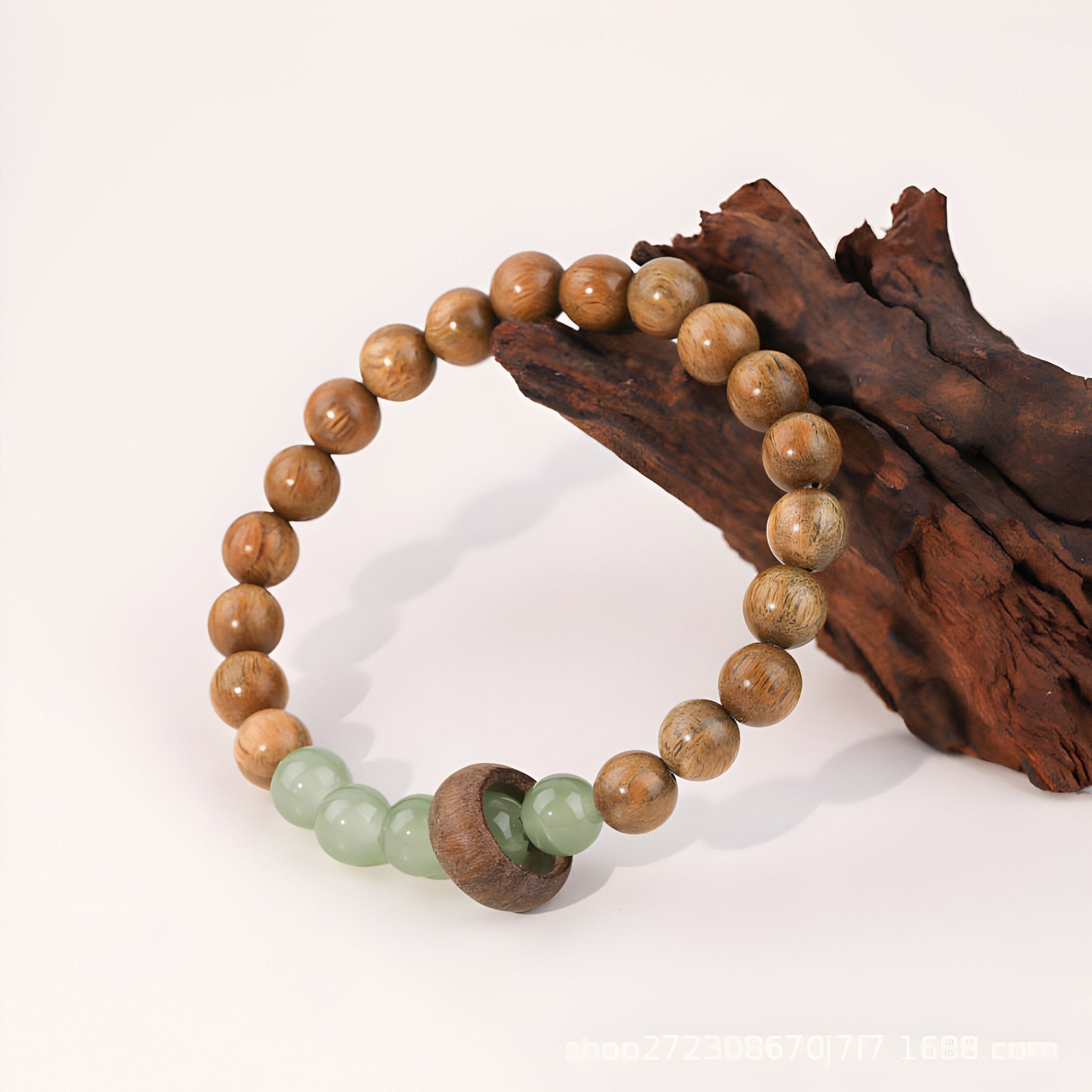 Bracelet en perle de bois pour femme, perles de verre, modèle Mae - La Boutique du Bracelet