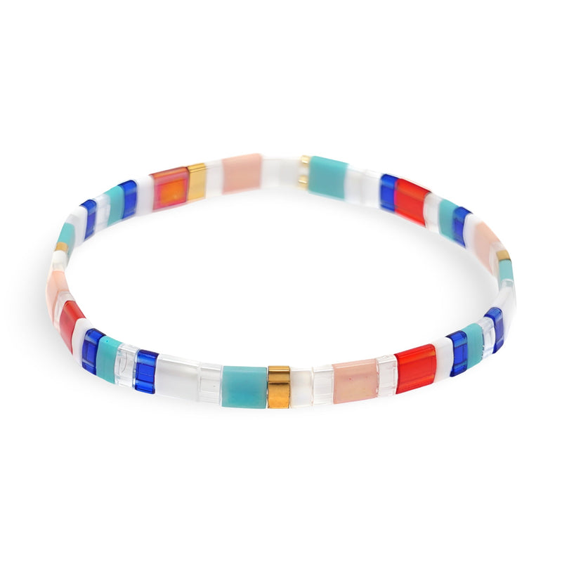 Bracelet fin en perles multicolores japonaises, style Kaede, pour femme.