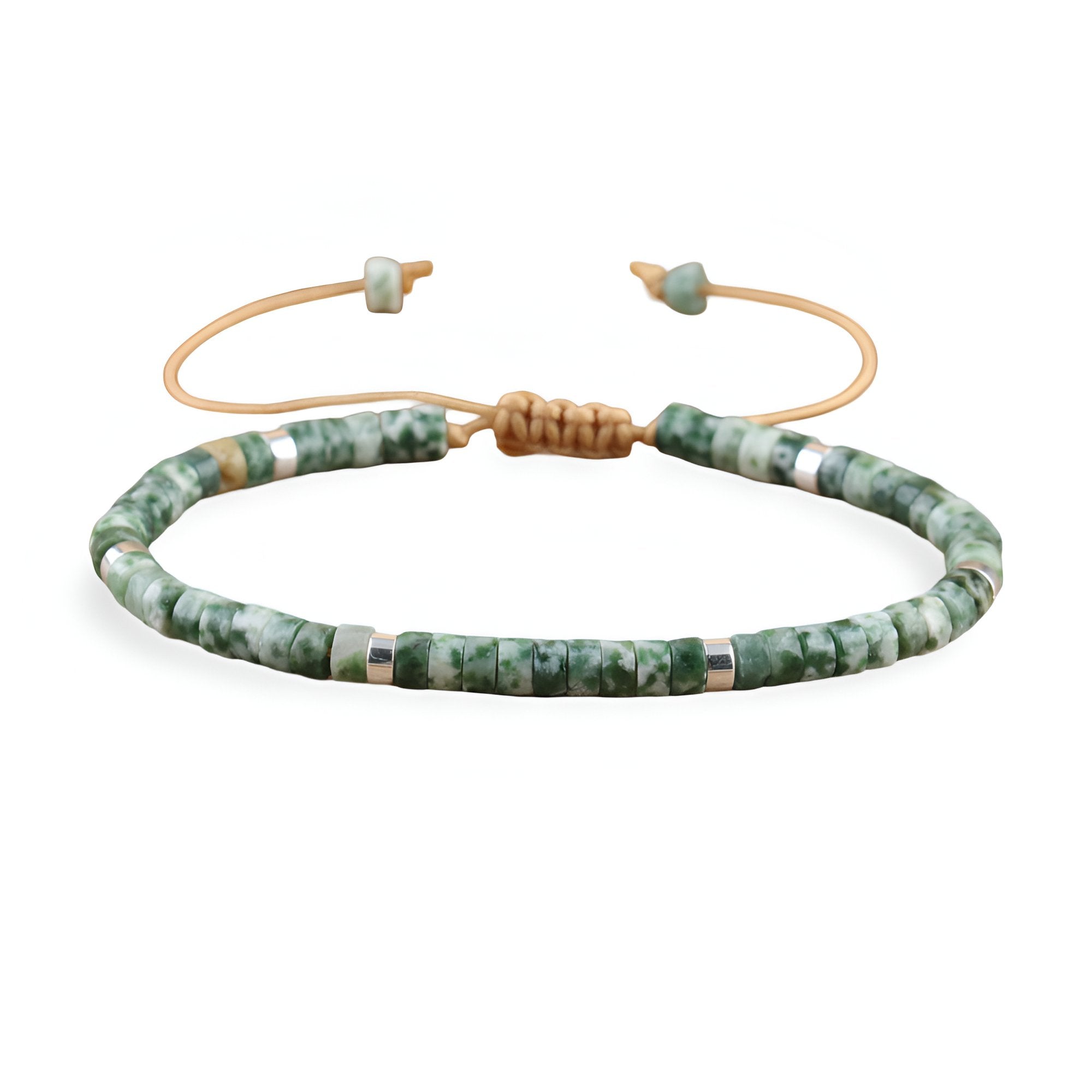 Bracelet en perles heishi, jade tacheté, mixte, modèle Naoki - La Boutique du Bracelet