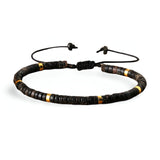Bracelet en perles heishi, jaspe impérial noire, mixte, modèle Ritsu - La Boutique du Bracelet