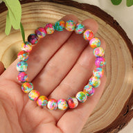 Bracelet en perles multicolores de jaspe, pierre naturelle élastique pour une meilleure énergie, modèle Voda - La Boutique du Bracelet