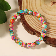 Bracelet en perles multicolores de jaspe, pierre naturelle élastique pour une meilleure énergie, modèle Voda - La Boutique du Bracelet