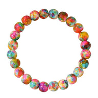 Bracelet en perles multicolores de jaspe, pierre naturelle élastique pour une meilleure énergie, modèle Voda - La Boutique du Bracelet
