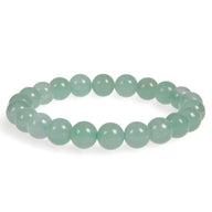 Bracelet élastique en perles rondes vert clair en aventurine naturelle pour femme.
