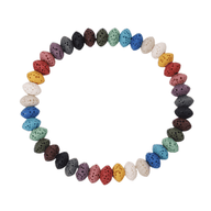Bracelet en perles volcanique multicolore, élastique, bien être naturel, modèle Larmy - La Boutique du Bracelet