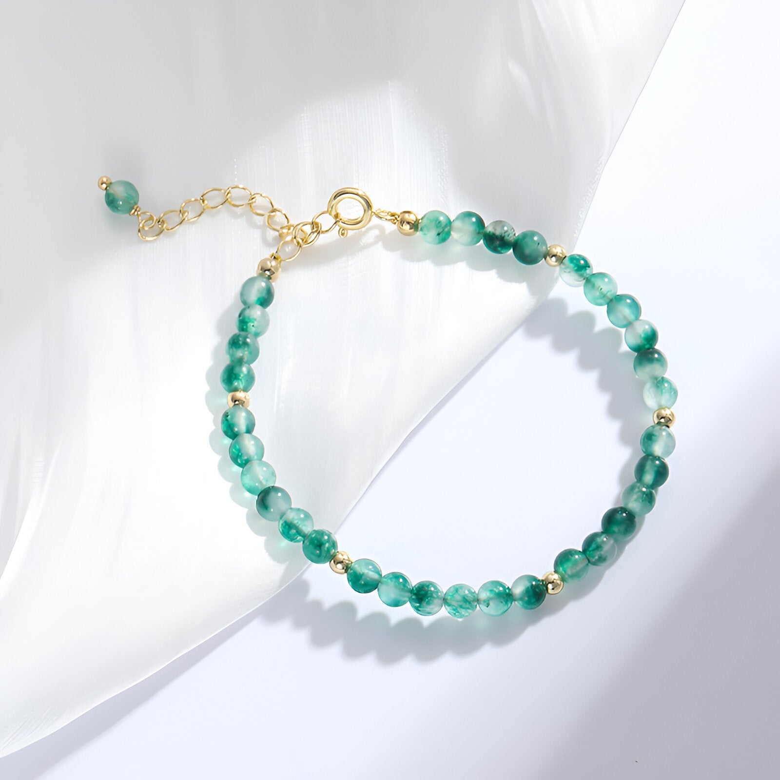 Bracelet en pierre d'agate, aspect aquatique, pour femme, modèle Rei - La Boutique du Bracelet