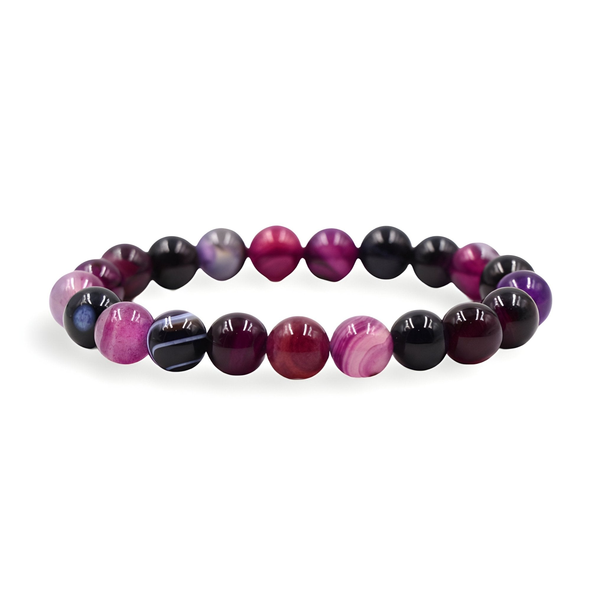 Bracelet en pierre d'agate, aux couleurs vives, mixte, modèle Marlo - La Boutique du Bracelet