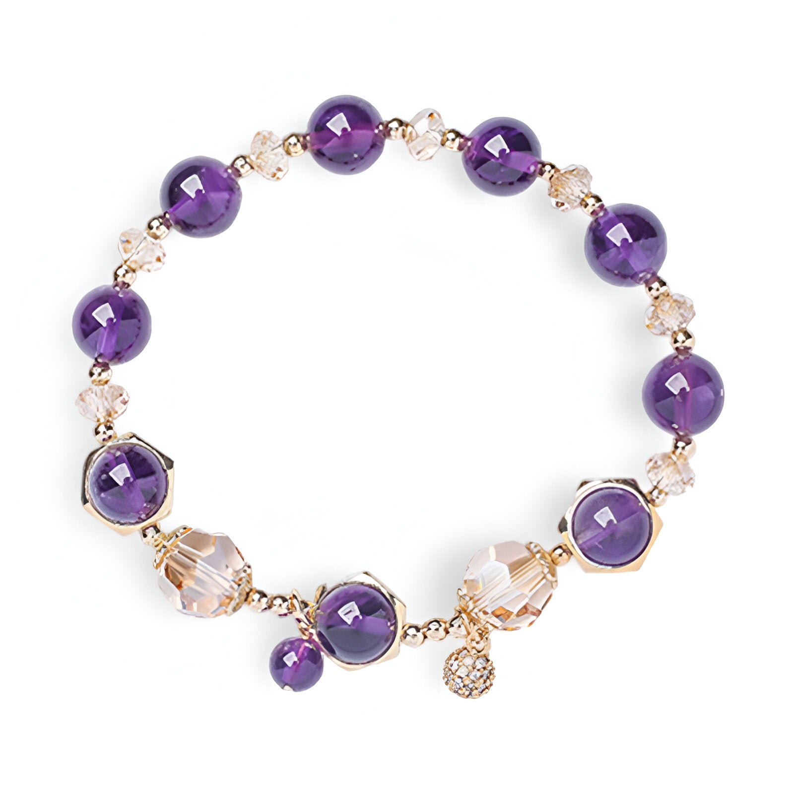 Bracelet en pierre d'améthyste, aux couleurs étincelantes, pour femme, modèle Maloa - La Boutique du Bracelet