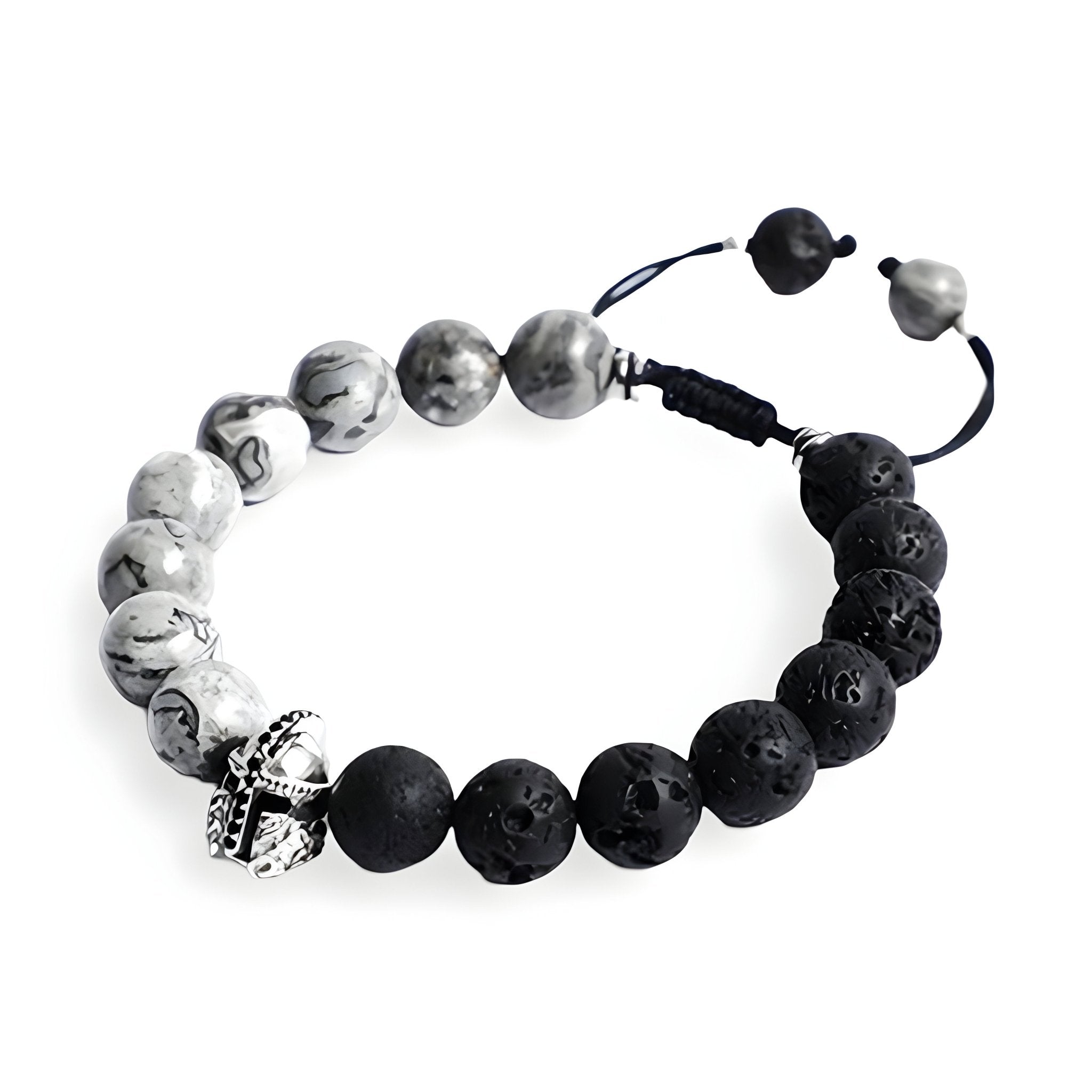 Bracelet en pierre naturelles, ornement spartiate, pour homme, modèle Agron - La Boutique du Bracelet