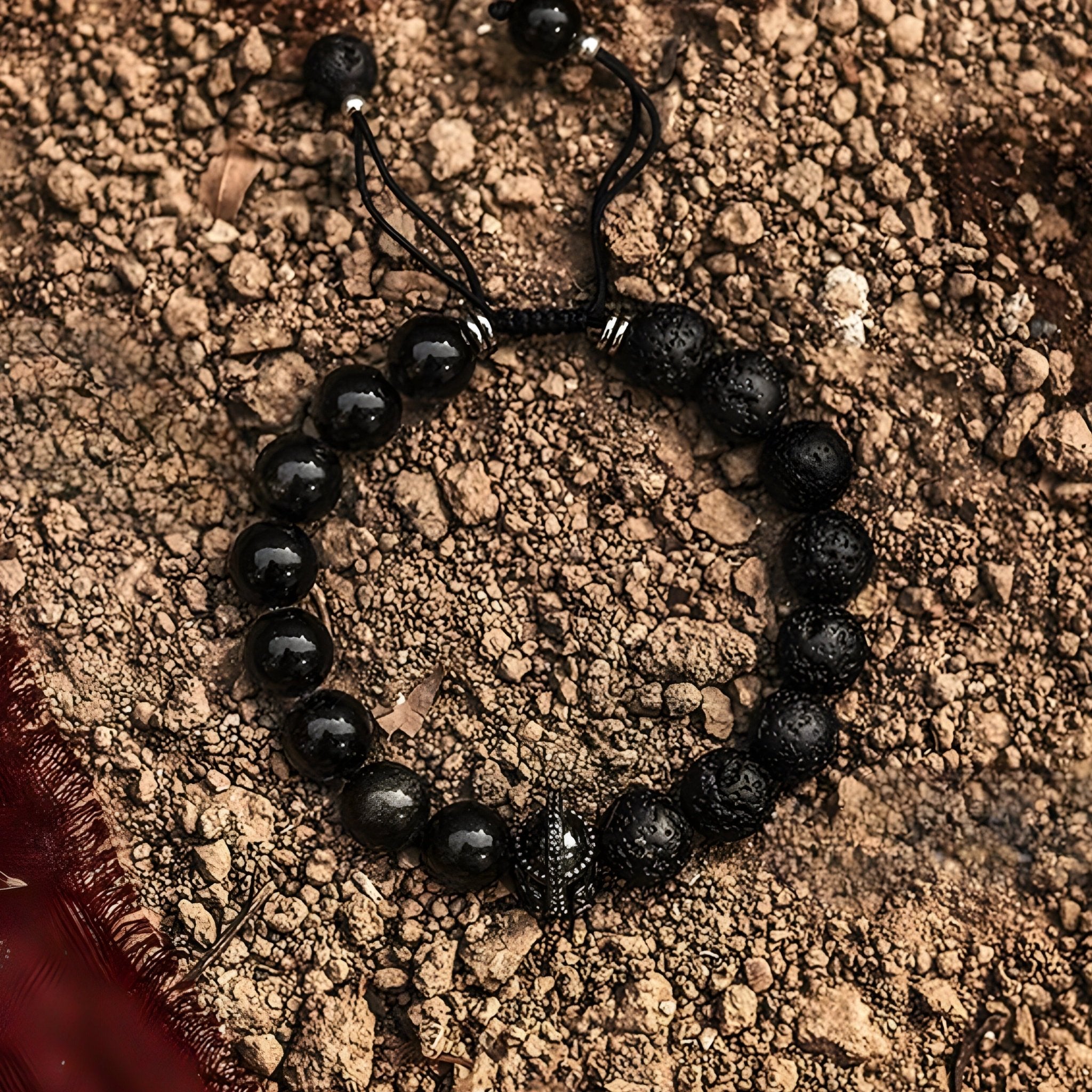 Bracelet en pierre naturelles, ornement spartiate, pour homme, modèle Agron - La Boutique du Bracelet