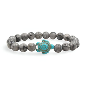 Bracelet en pierre naturelles, sublimé d'une tortue, mixte, modèle Caroline - La Boutique du Bracelet